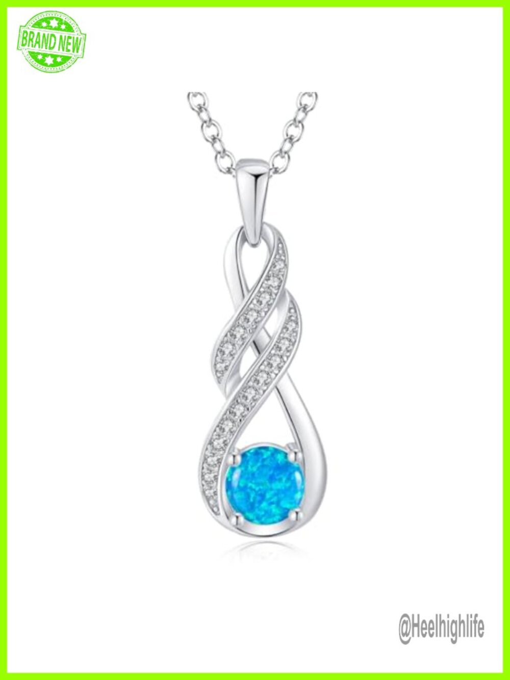 Infinity Birthstone Necklace for Women 925 Sterling Silver Pendant